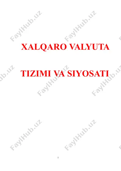 xalqaro valyuta tizimi va siyosati — PPTX