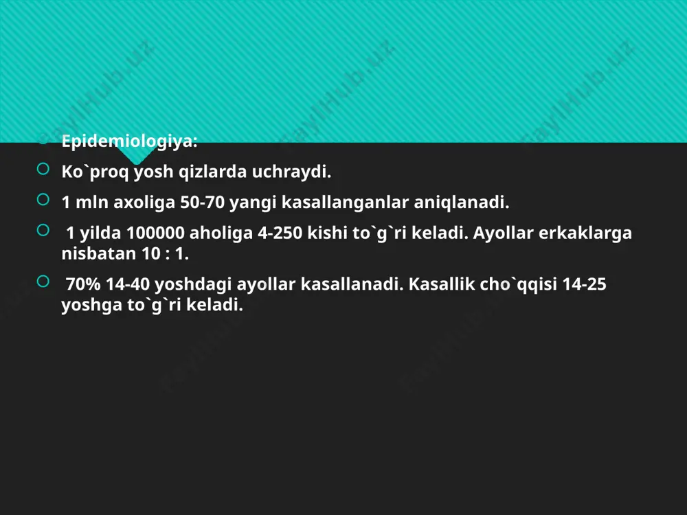 tizimli qizil bo`richa biriktiruvchi to`qimaning diffuz kasalliklari - Page 4