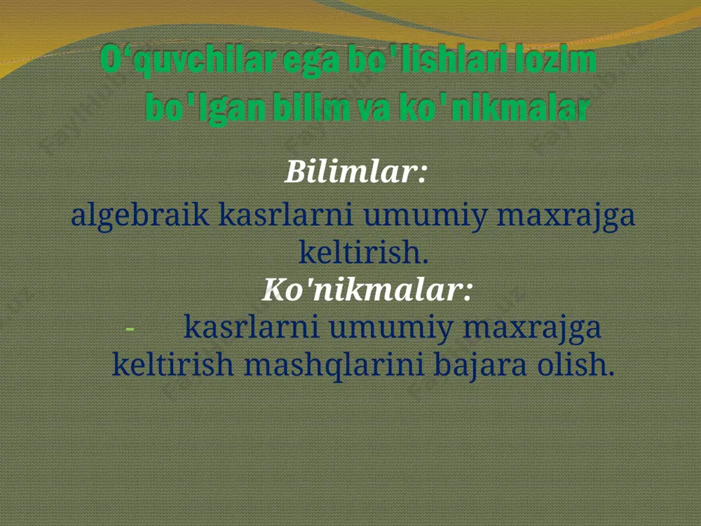 eltiramiz: birinchi, ikkinchi va uchinchi kasrlarning surati va maxrajini mos ravishda 4bc , 2ac va 3ab2 ga ko'paytirib, ularni 12a2b2с umumiy maxrajga keltiramiz: birinchi, ikkinchi va uchinchi kasrlarning surati va maxrajini mos ravishda 4bc , 2ac va 3ab2 ga ko'paytirib, ularni 12a2b2с umumiy maxrajga keltiramiz: birinchi, ikkinchi va uchinchi kasrlarning surati va maxrajini mos ravishda 4bc , 2ac va 3ab2 ga ko'paytirib, ularni 12a2b2с umumiy maxrajga keltiramiz: birinchi, ikkinchi va uchinchi kasrlarning surati va maxrajini mos ravishda 4bc , 2ac va 3ab2 ga ko'paytirib, ularni 12a2b2с umumiy maxrajga keltiramiz: birinchi, ikkinchi va uchinchi kasrlarning surati va maxrajini mos ravishda 4bc , 2ac va 3ab2 ga ko'paytirib, ularni 12a2b2с umumiy maxrajga keltiramiz: birinchi, ikkinchi va uchinchi kasrlarning surati va maxrajini mos ravishda 4bc , 2ac va 3ab2 ga ko'paytirib, ularni 12a2b2с umumiy maxrajga keltiramiz: birinchi, ikkinchi va uchinchi kasrlarning surati va maxrajini mos ravishda 4bc , 2ac va 3ab2 ga ko'paytirib, …
