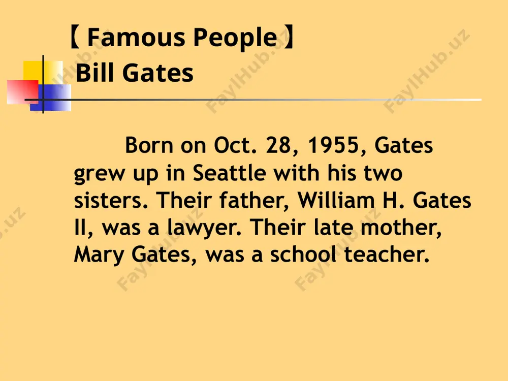 attend the private lakeside school? (a)because his parents were rich. (b)because bill was bored at the public school. (c)because his parents wanted to feed him more information to keep him busy. (d)we cannot tell from this passage. ‹#› question 3.( ) which of the following is true? (a)bill gates started a small company called traf-o-data, and he worked by himself. (b)bill gates always likes to say that he will get rich at the age of 30. (c)because he was ill, bill gates left harvard in his junior year. (d)gates began programming computers at age 13. ‹#› question 4.( ) traf-o-data was the company ___. (a)where bill gates and paul allen sold a small computer outfitted with their program that could control traffic for the city (b)where bill gates and paul allen spent their time programming and playing poker (c)which had begun in 1975 (d)where bill gates and paul allen made …
