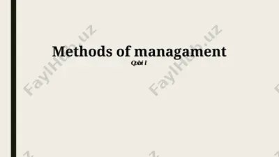 methods of management — PPTX