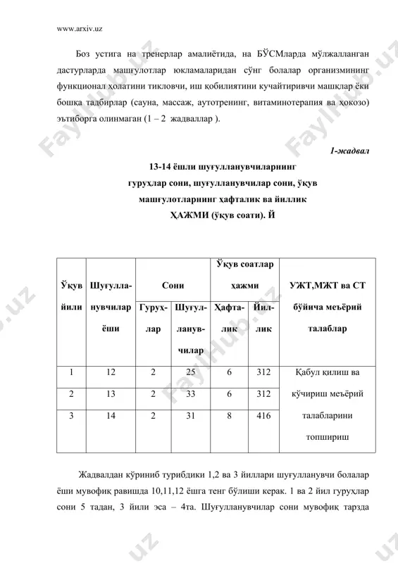ириш ёки тикланиш муддатини қисқартириш йўлларини излаш ва амалга жорий этиш иш қобилиятини шаклланишига олиб келади. албатда, бунинг учун қўлланиладиган жисмоний ва техник – тактик машқлар ҳажми ҳамда шиддати спортчи организми шу юкламани кўтара олиш даражасидан ҳиёл юқорироқ бўлиб, кўп йиллик тринировка жараёнида юкламани ошира бориш тўлқинсимон принципга асосланиши керак. қандай бўлмасин ушбу жараённи бошқариш мунтазам назорат қилишни ва натижаларни илмий таҳлил остига олишга тақозо этади. маълумки узоқ давом этадиган ҳаракат фаолияти секин – аста иш қобилиятини сусайишига олиб келади ва чарчаш асоратлари вужудга келтиради. биоэнергетик ресурслар камаяди, юрак – қон – томир, нафас олиш, мушаклар, мнс фаолиятлари пассивлашади. лекин, машқлар оралиғида ёки машғулотлардан сўнг дам олиш натижасида организмнинг функционал фаолияти, шу билан бирга иш қобилияти ҳам аста – секин тиклана бошлайди. функционал имконият даирасида ёки навбатма – навбат бироз кўп ва бироз кам (ҳажм ва шиддат жихатидан) бериладиган нагрузка, организмнинг шу нагрузкага мослаша боришига олиб келади, иш қобилияти дастлабки …
