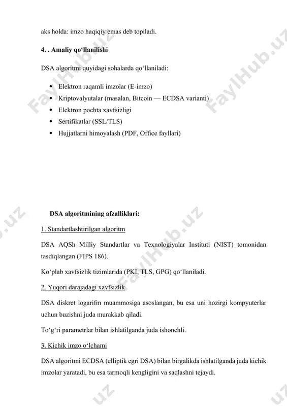 elektron raqamli imzo algoritmi dsa - Page 5