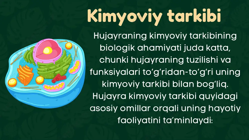 hujayra va uning kimyoviy tuzilmalari - Page 4