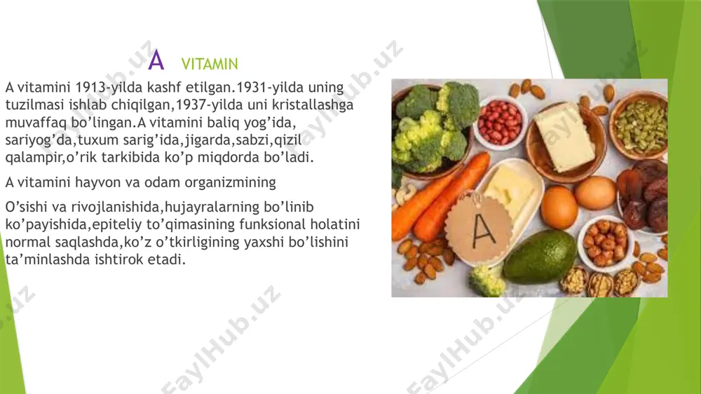 vitaminlar va mineral mahsulotlarini asosiy manbalari - Page 5