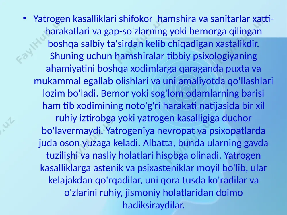 hozirgi zamon tibbiyotida yatrogeniya muommolari - Page 5