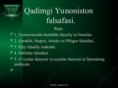qadimgi yunoniston falsafasi — PPT