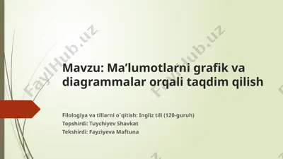 grafik va diagrammalar bilan ma'lumotlarni taqdim qilish — PPTX