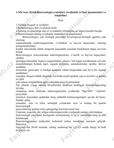 biotexnologiya yutuqlari — DOCX