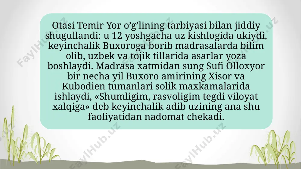 ) kitobidir. shu sababli ham fiqhga oid aqoidlar munojot, rivoyat, hikoyatlar bilan muzayyanlikda, axloqiy pandnomaning go‘zal namunasi sifatida yaratilgan. shundan kelib chiqib olimlarimiz uni ilmiy-adabiy manba sifatida baholashgan. r.zohidov asami aqoidning ilmiy manbalari bilan qiyosan o‘rganib, so‘fi olloyor hukmlari ularga har tomonlama mutanosib ekanligini aniqlagan. matnshunos olim rashid zohidovning ta’kidlashicha, “sabotul-ojizin” yaratilgan davr o‘zbek tili tarixida ham alohida xususiyatga ega. xiv-xvii asrlarga oid manbalarda (xorazmiy, sakkokiy, atoiy, lutfiy, navoiy, fuzuliy, muhammad solih, bobur asarlarida) eski o‘zbek tilining leksik-grammatik va uslubiy imkoniyatlari nihoyatda kengligi va rang-barangligi bilan to‘laligicha namoyon bo‘ladi. xvii asrdan keyingi o‘zbek tilida yaratilgan asarlarda ma’lum sabablarga ko‘ra, yuqorida ba’zi til imkoniyatlari yuqori darajada aks etmagan. “sabot ul-ojizin” til tarixining biz shartli ravishda ajratgan mana shu ikki muhim davrning tutash joyida yaratilgan asardir.olimning fikricha, asarni ilmiy-ma’rifiy asar sifatidagi qiymatini aniqlashda uni faqat bir fan tarmog‘i doirasida qaramaslik lozim. ya’ni biz “sabotul-ojizin” asarini ham adabiyotshunoslik nazariyasi nuqtayi nazaridan, ham tilshunoslik …