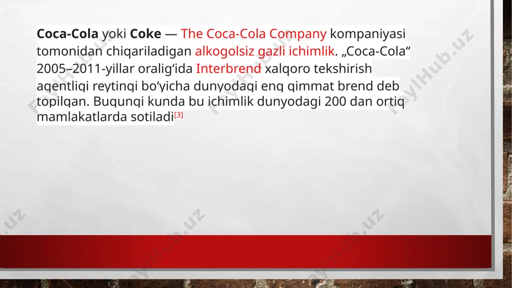 u xodimlar, ish beruvchilar, iste'molchilar va boshqa korxonalarni o'z ichiga oladi. kuchli marketing strategiyalari ◆ coca-cola muvaffaqiyatli marketing va reklama strategiyalariga ega. bu ularga o'z brendini yaratishga va iste'molchilar bilan yaxshi aloqa o'rnatishga yordam beradi. marketing va reklama ko'proq iste'molchilarni jalb qilishning samarali strategiyasidir. marketing yordamida ular o'z bizneslarini hamma joyda yoyishlari mumkin. the coca-cola company aksiyalarining qiymati the coca-cola company ning aktsiyalari, hozir ko aktsiyalarining narxi, the coca-cola company ning bahosi. ko = 63.67 aqsh dollar +0.02 usd (+0.031%) kecha shu kundan beri aksiyalar narxlarining o'zgarishi the coca-cola company dagi the coca-cola company aktsiyadorlik narxi barcha manbalar bo'yicha o'rtacha qiymatga ega. the coca-cola company dagi the coca-cola company aktsiyalar narxining o'zgarishi kuniga bir marta sodir bo'ladi. tasdiqlangan manbalardan aktsiyalar narxi. the coca-cola company ning 1 aktsiyasi 0.02 aqsh dollar tomonidan qimmatlashdi. 1 dona aktsiya uchun the coca-cola company endi berishingiz kerak 63.67 aktsiyalar aqsh dollar. the the coca-cola company …