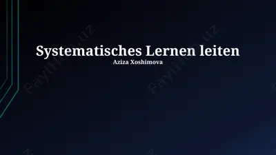 systematisches lernen leiten — PPTX