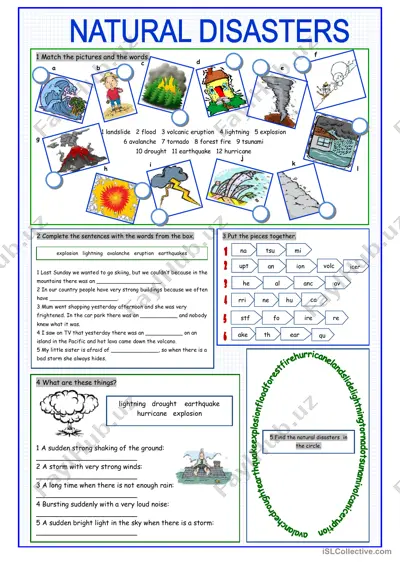 natural disasters matching activity — PDF