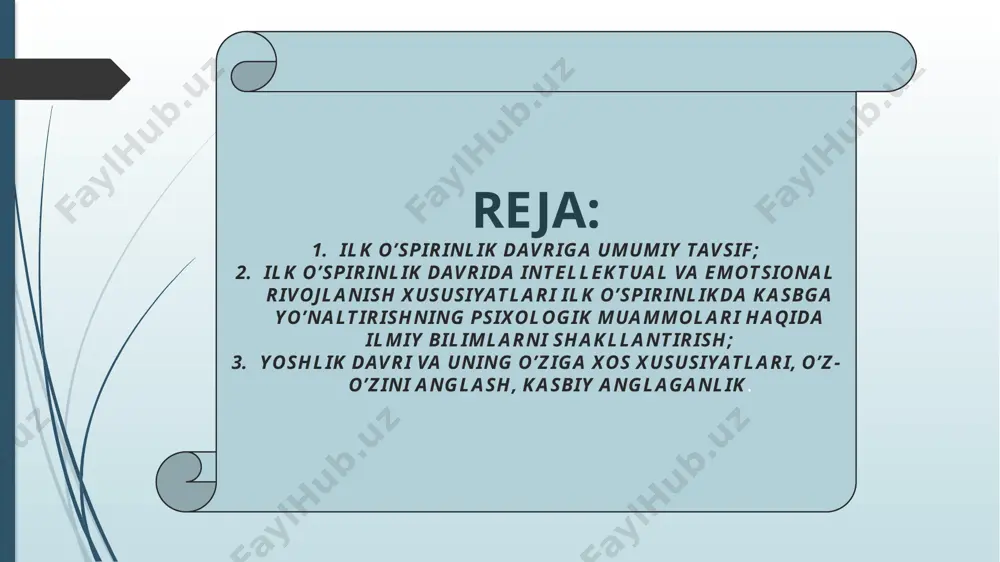 oyandalaridan biri xx asr amerikalik psixolog s.xolldir. uning ta’kidlashicha, rivojlanish psixologiyasining asosiy qonuni biogenetik «rekapitulyatsiya qonuni» hisoblanadi, unga kola individual rivojlanish, ontogenez filogenezning asosiy bosqichlarini takrorlaydi. go‘daklik rivojlanishning hayvonot fazalarini takrorlaydi. bolalik qadimgi odamlarning asosiy mashg‘ulotlari ovchilik va baliq ovlash bolgan davrga to‘g‘ri keladi. 8 dan 12 yoshgacha bolgan davr o‘smirlikdan oldingi davr deb ataladi, yovvoyilik tugallanib, madaniyatning boshlanishi deb ta’riflaydi. 12— 13 yoshdan 22—25 yoshgacha bolgan davrni o'spirinlik deb ataladi, kattalikning boshlanishi, romantizm davri deb ataladi. bu davrda tashqi va ichki nizolar avj olib, insonda «individuallik hissi» paydo boladi. holning bu nazariyasi psixologlar tomonidan tanqid qilinadi. biogenetik nazariyaning boshqa varianti nemis «konstitutsional psixologiya» vakillari tomonidan ishlab chiqildi. e.krechmer va e.yensh ba’zi biologik omillar asosida (tana tuzilishi tiplari va boshqalar) shaxs tipologiyalari muammolarini ishlab chiqib, insonning jismoniy tiplari va uning rivojlanish xususiyatlari orasida qandaydir boglanish mavjud bolsa kerak, deb taxmin qiladilar. e.krechmer barcha insonlarni ikki tomonga joylashtirish mumkin, bir tomonda …