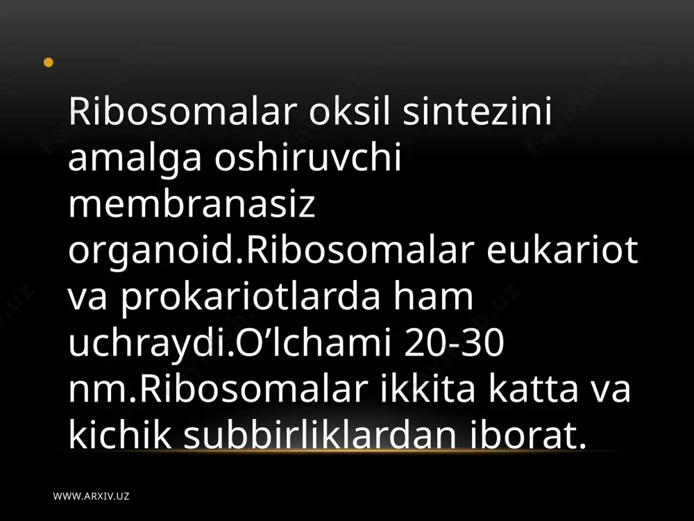 hujayraning membranasiz organoidlari, ularning funksiyasi va ahamiyati - Page 4