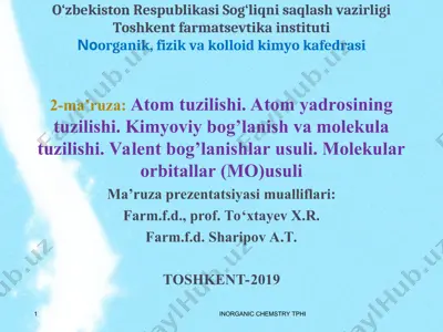 noorganik kimyo. darslik — PPT