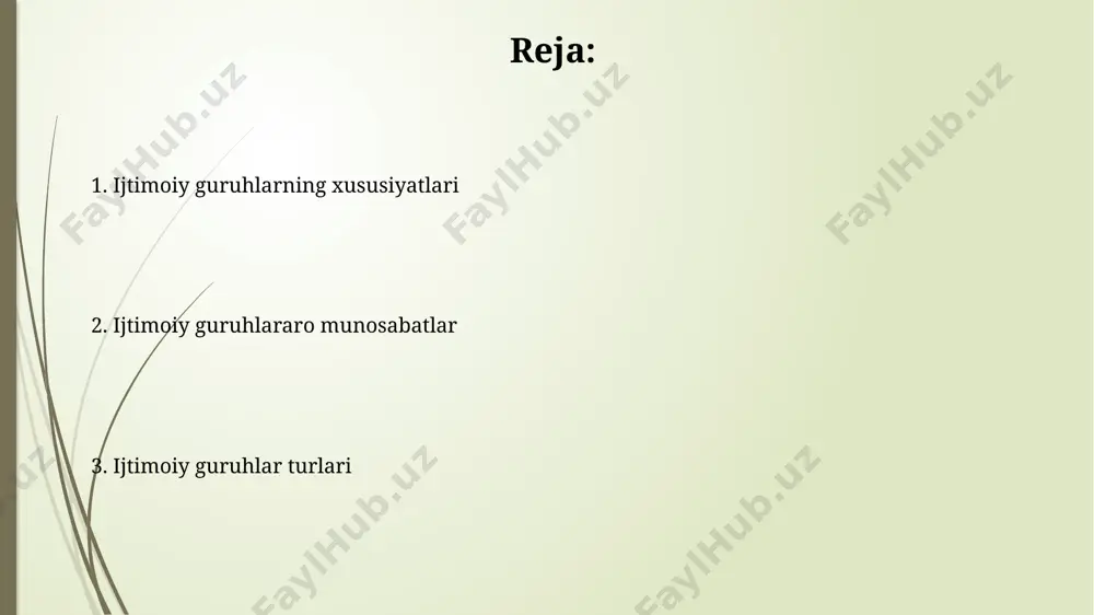 mikasini o'zgartiradi. guruh birligi 70% hollarda o'zaro qo'llab-quvvatlash va 30% hollarda esa, norasmiy liderning ta'siri bilan belgilanadi. ijtimoiy guruhlarni o'rganish usullari eksperimental usulda, 2 ta guruhga turli sharoitlar yaratilgan holda, ularning reaksiyasi o'rganilib, guruhlarning xatti-harakatlaridagi farqlar va o'xshashliklar aniqlanadi va taqqoslanadi. kuzatuv usuli orqali 5-10 kishidan iborat kichik guruhlarning o'zaro munosabatlari va xulq-atvor namunalari kuzatiladi, keyin esa sifatli ma'lumotlar tahlil qilinadi va natijalar umumlashtiriladi. guruhlarning turlari va xususiyatlari ijtimoiy guruhlarning asosiy 3 turi mavjud: birlamchi (yaqin aloqalarga asoslangan), ikkilamchi (rasmiy va maqsadga yo'naltirilgan) va referent (shaxs o'zini taqqoslaydigan yoki o'ziga moslashtirishga intiladigan). guruhlarda 5-7 kishilik optimal miqdor hisoblanadi, chunki bu son ijtimoiy munosabatlarning samarali o'rnatilishini va birgalikdagi faoliyatning muvofiqlashtirilganligini ta'minlaydi. zamonaviy jamiyatda ijtimoiy guruhlar ijtimoiy tarmoqlar orqali shakllanadigan onlayn guruhlar soni yiliga 15% ga o'sib bormoqda, bu esa virtual hamjamiyatlarning ijtimoiy ta'sirini kuchaytiradi. yosh avlod vakillarini birlashtiruvchi, ekologik faoliyat bilan shug'ullanuvchi guruhlarning soni 2023 yilda 500 dan oshdi, ularning asosiy …