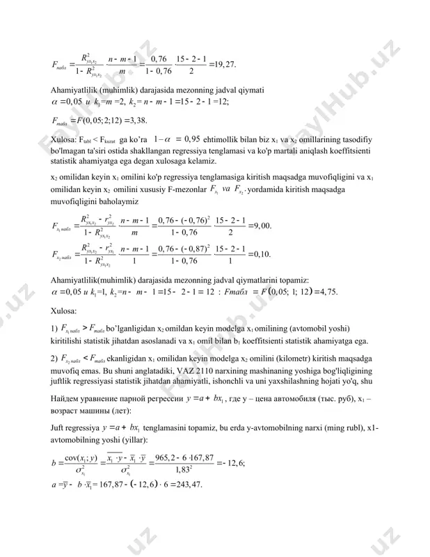 chiziqli ko'p omilli regressiya - Page 5