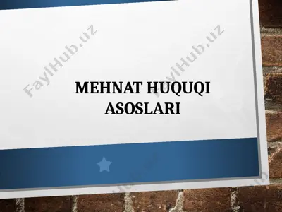 mehnat huquqi asoslari — PPTX