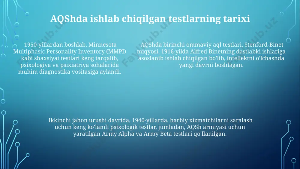 aqshda ishlab chiqilgan testlar - Page 5