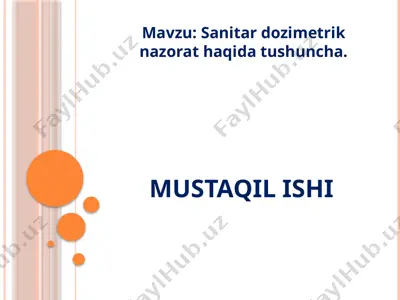sanitar dozimetrik nazorat — PPTX