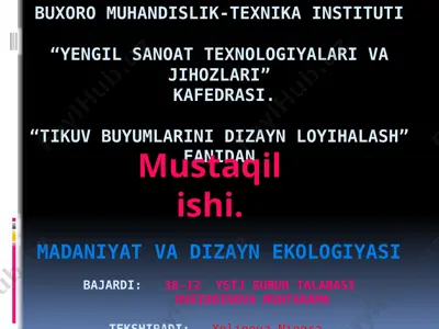 tikuv buyumlarini dizayn-loyihalash — PPTX