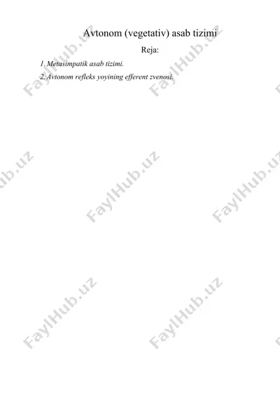 avtonom (vegetativ) asab tizimi — DOCX
