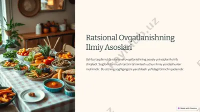 ratsional ovqatlanishning ilmiy asoslari — PPTX
