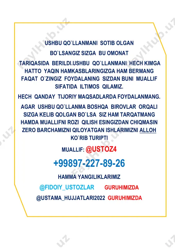 inf 8. __.__.20___ ________mahallasi 1-sinf 9. __.__.20___ ________mahallasi 1-sinf 10. __.__.20___ ________mahallasi 1-sinf 11. __.__.20___ ________mahallasi 1-sinf 12. __.__.20___ ________mahallasi 1-sinf 13. __.__.20___ ________mahallasi 1-sinf 14. __.__.20___ ________mahallasi 1-sinf 15. __.__.20___ ________mahallasi 1-sinf 16. __.__.20___ ________mahallasi 1-sinf 17. __.__.20___ ________mahallasi 1-sinf 18. __.__.20___ ________mahallasi 1-sinf 19. __.__.20___ ________mahallasi 1-sinf 20. __.__.20___ ________mahallasi 1-sinf 21. __.__.20___ ________mahallasi 1-sinf 22. __.__.20___ ________mahallasi 1-sinf 23. __.__.20___ ________mahallasi 1-sinf 24. __.__.20___ ________mahallasi 1-sinf 25. __.__.20___ ________mahallasi 1-sinf to’garak jurnali № oy kun f.i.sh 1 2 3 4 5 6 7 8 9 10 11 12 13 14 15 16 17 18 19 20 № sana mavzu uyga vazifa 1 2 3 4 5 6 7 8 9 10 11 12 13 14 15 16 17 18 19 20 sana_________202__yil 1-sinf matematika 1 mavzu: qo‘shishni o’rganamiz mashg’ulot maqsad: bizning har bir erishayotgan muvaffaqiyatlarimiz, istiqlol yo'lida qilinayotgan ishlari bilan faxrlanish va vatanga mehr hissiyotini uyg'otish, har …