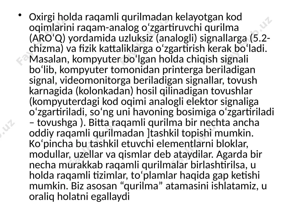 si,  operativ xotira qurilmasi,  mumiy belgilanishdagi registrlar bloki,  maxsus registrlar,  boshqaruv sxemalari, ma‟lumotlar magistrali,  adreslar magistrali va boshqaruv magistrali,  kirish-chiqish portlari,  taymer-hisoblagichlar va boshqa funktsional tugunlar kiradi. elektron va elektrotexnik sistemalarda kullanishda atmel firmasining avr oilasiga mansub mikrokontrollerlari keng imkoniyatlarga ega. ular risk komandalar sistemasiga ega bo„lgan bir kristalli mikro-ehmlardan iborat. komandalarning asosiy qismi mikrokontrollerda bir taktda bajariladi. xotiradan navbatdagi komandani tanlash undan oldingi komandani bajarish vaqtida amalga oshiriladi. mikrokontrollerlar kmop texnologiyasi asosida yaratilgan bo„lib, programmalar va malumotlarni saqlovchi energiyaga bog„lik bo„lmagan xotira qurilmalari flesh rom va eeprom texnologiyalari asosida yaratilgan. avr oilasiga uch seriyadagi mikrokontrollerlar kiradi: at90, attiny va atmega, ular ichida attiny eng kam va atmega eng ko‘p hisoblash imkoniyatiga ega (1-rasm) a). at tiny mikrokontrolleri v). at mega mikrokontrolleri 2.2.1-rasm. atmel firmasining avr mikrokontrollerlari a). at tiny mikrokontrolleri v). at mega mikrokontrolleri 2.2.1-rasm. atmel firmasining avr mikrokontrollerlari avr mikrokontrollerlari yagona …