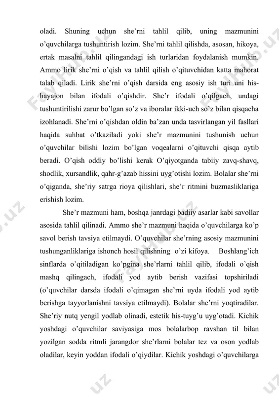 rda ona tili o’qitish metodikasi. toshkent, 1984. 8.ashrapova t., hotamov n. uchinchi sinfda o’qitish darslari. toshkent, 1983.