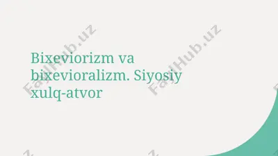 siyosiy xulq-atvor: asosiy tushunchalar — PPTX