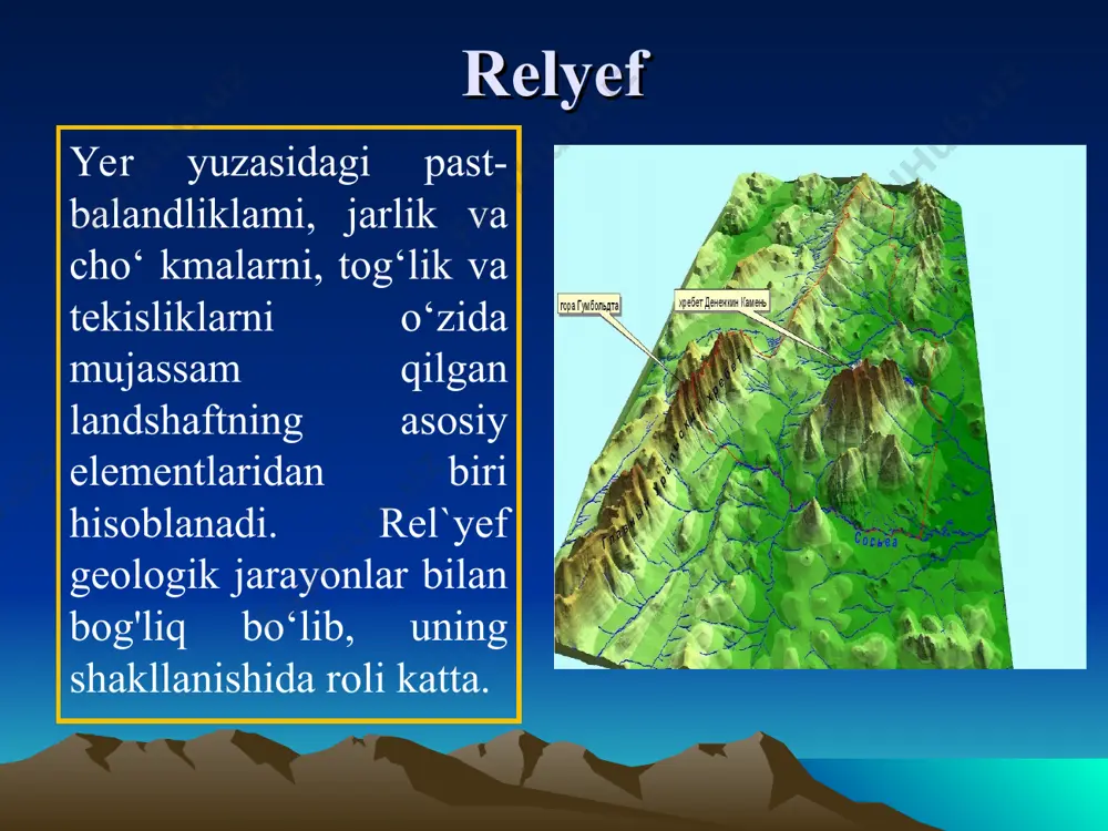 re’lef va uning elementlari: mutloq va nisbiy balandliklar - Page 4