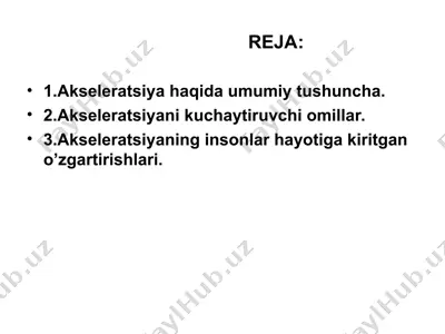akseleratsiya haqida umumiy tushuncha — PPT