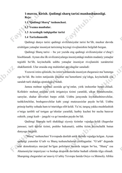 qadimgi sharq tarixi manbashunosligi — DOCX
