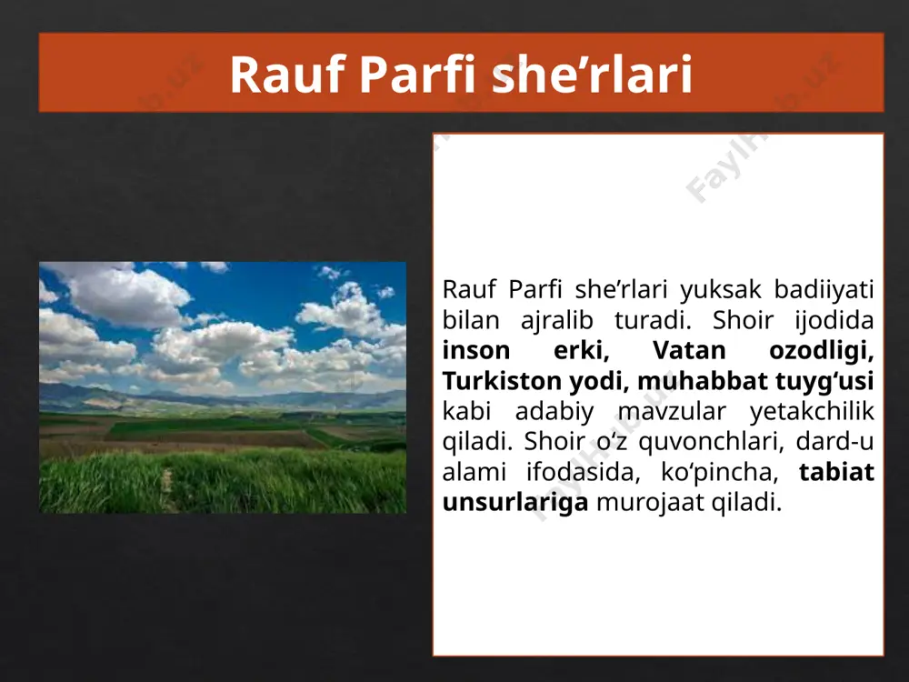 rauf parfi hayoti va ijodi. she’rlari - Page 5