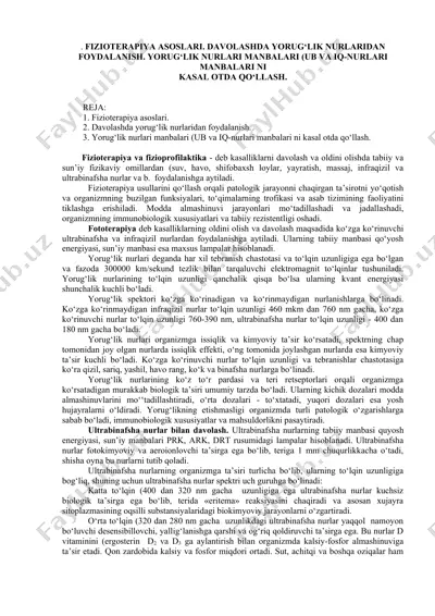 fizioterapiya asoslari — DOC
