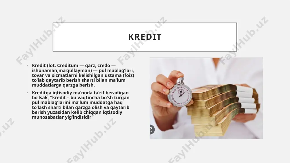 y kredit liniyalari loyihalarni moliyalashtirish sug‘urta tashkilotlar nomidan sug‘urta shartnomasini tuzish omonat sertifikatlari mol-mulkni ishonchli boshqarish yuridik shaxslarga tijorat banklarining xizmatlar turi: nobank kredit tashkilotlari banklar tomonidan amalga oshiriladigan ayrim moliyaviy operatsiyalarning ushbu qonunda ruxsat etilgan majmuini amalga oshiruvchi quyidagi kredit tashkilotlari nobank kredit tashkilotidir: mikromoliya tashkiloti lombard ipotekani qayta moliyalashtirish taskkiloti mikrokredit tashkilotlari vakolatiga kiradi mikromoliyalashtirish faoliyatini amalga oshirishga; to‘lov agenti (subagenti) yoki banklarning, sug‘urta va boshqa moliya tashkilotlarining agenti vazifalarini amalga oshirishga; o‘zi amalga oshirayotgan faoliyat bilan bog‘liq maslahat va axborot xizmatlarini ko‘rsatishga; tadbirkorlik subyektlariga mikrokredit summasidan oshadigan miqdorda kreditlar, lizing, kafolatlar berishga, faktoring xizmatlari va islomiy moliyalashtirishga oid xizmatlar iste’mol kreditlarini taqdim etish; qarz majburiyatlarini sotish va sotib olish (faktoring). qarz majburiyatlarini chiqarish hamda yuridik va jismoniy shaxslardan omonatlarni (depozitlarni) qabul qilish; jismoniy shaxslardan qarz mablag‘larini jalb qilish. ta’sischilar (ishtirokchilar, mulkdorlar) bundan mustasno; mikromoliyaviy xizmatlar ko‘rsatish shartnomalari bo‘yicha yillik qarz miqdorining yarmidan ko‘pini tashkil etadigan summada foizlar …