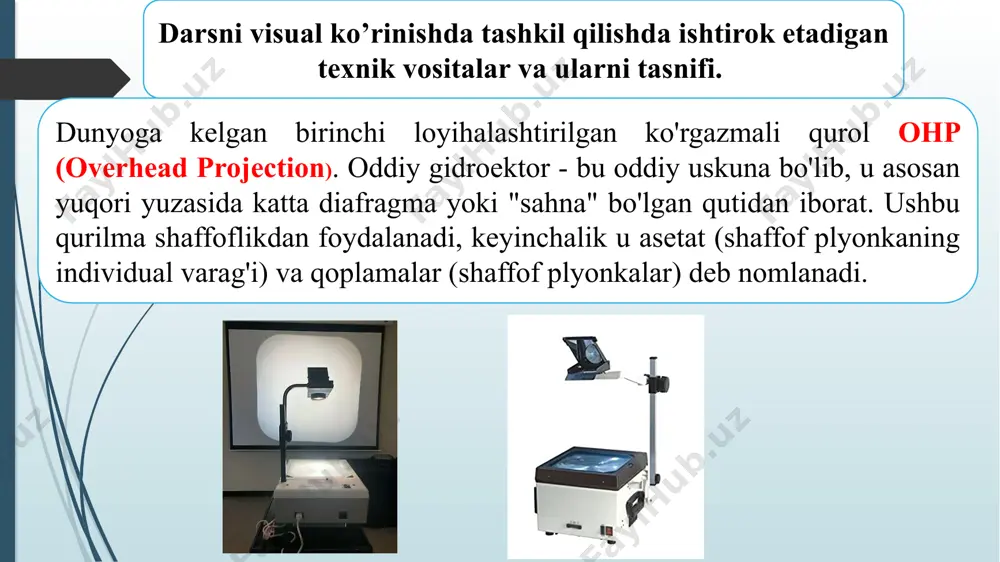 ekranli statistika proyeksiyalarining texnik vositalari - Page 4
