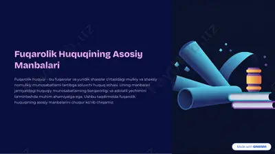 fuqarolik huquqining asosiy manbalari — PDF