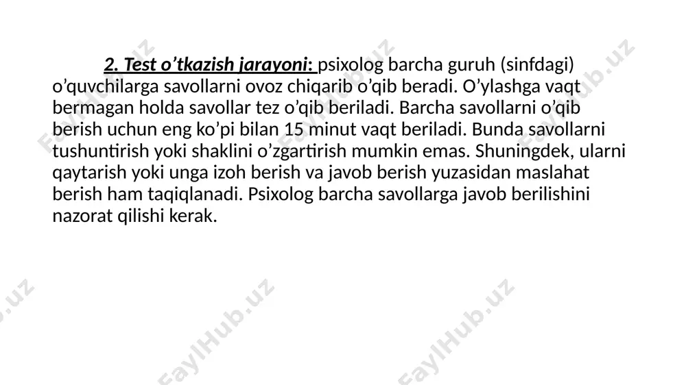 qolsang, so‘ng uzoq vaqt qayg‘urib yurasanmi? senga shovqin suronli va quvnoq o‘yinlar juda yoqadimi? oldingga quyilgan taomni har doim ham tanlamasdan yeyaverasanmi? biror narsani iltimos qilishsa, «yo‘q» deyish qiyin kechadimi? mehmonga tez-tez borishni yaxshi ko‘rasanmi? sendan kimlardir nimanidir iltimos qilib turgan paytlari tez-tez bo‘ladimi? sen qachonlardir ota-onanga qo‘pollik qilganmisan? bolalar seni quvnoq va tiyrak odam deb hisoblaydimi? dars tayyorlaganingda diqqating tez-tez chalg‘ib turadimi? sen odatda umumiy vaqtichog‘likda faol qatnashgandan ko‘ra, ko‘proq o‘tirib, uni tomosha qilishni afzal ko‘rasanmi? odatda uxlayotganingda turli-tuman xayollar ta’sirida ko‘z yumishing qiyin kechadimi? bajarishing kerak bo‘lgan ishning uddasidan chiqishingga mutlaqo ishonasanmi? o‘zingni yolg‘iz his qilgan paytlaring bo‘lganmi? yangi odamlarga birinchi bo‘lib gap ochishga uyalasanmi? biror narsani to‘g‘lash endi kech ekanligini tez-tez payqab qolasanmi? bolalardan birortasi senga qarab baqirsa, sen ham unga o‘ziday qilib javob qaytarasanmi? sen ba’zan o‘zingni hech qanday sabablarsiz quvnoq yoki g‘amgin his qilasanmi? tengdoshlaringning jo‘shqin davralaridan haqiqiy rohat olish qiyin deb hisoblaysanmi? biror narsani …