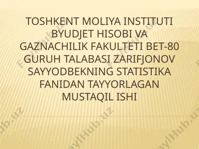 sug'urtalashning tarif stavkalari statistikasi — PPTX