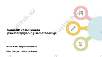 somatik kasalliklarda psixoterapiyaning samaradorligi — PPTX