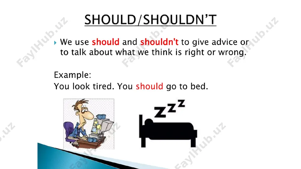 modal verbs. should, shouldn’t - Page 4