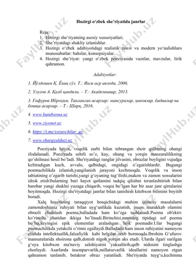 hozirgi she’riyatning xususiyatlari — DOCX