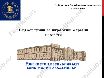 бюджет тузиш ва ижро этиш жараёни назорати — PPTX