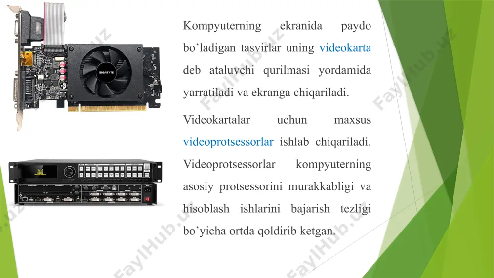 topshiriqlar monitor, displey deb nimaga aytiladi? ularning qanday farqi bor? 2) piksel deganda nimani tushunasiz? 3) kompyuter grafikasinig turlari va sinflarini aytib bering. image1.png image2.jpg image3.png image4.png image5.png image6.png image7.png image8.png /docprops/thumbnail.jpeg