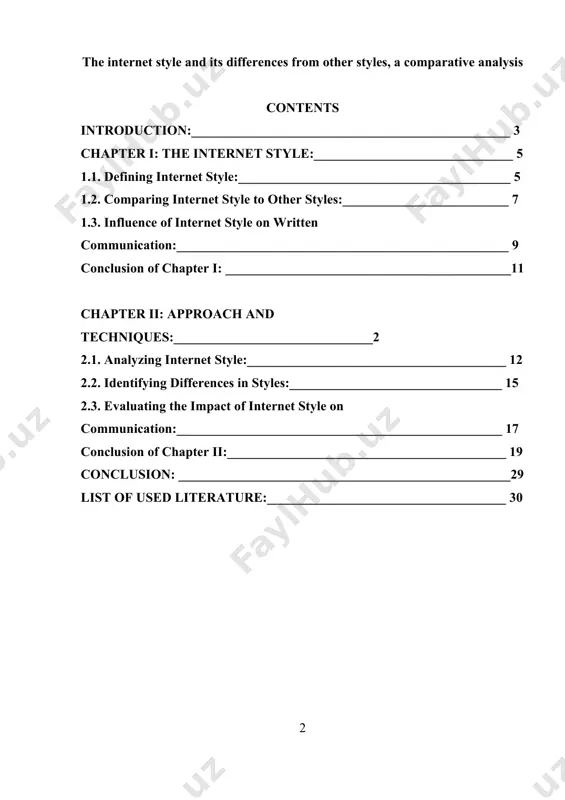 often utilizing emojis, abbreviations, and memes. the focus of this coursework is to explore the defining characteristics of internet style, its differences from conventional styles of communication, and its broader implications for written communication. in particular, this study will examine how the internet style challenges established norms of language while also creating new avenues for creativity and connection. in his speech, president shavkat mirziyoyev emphasized the importance of adapting to the digital age, stating: “in the era of globalization and digital transformation, the ability to effectively use language in the virtual space is as vital as traditional literacy.” this highlights the growing relevance of understanding how internet communication shapes our cultural and linguistic landscape. by employing a comparative framework, this study will assess the advantages and drawbacks of internet style, particularly in the context of its influence on clarity, professionalism, and authenticity in written communication. the aim is to provide …