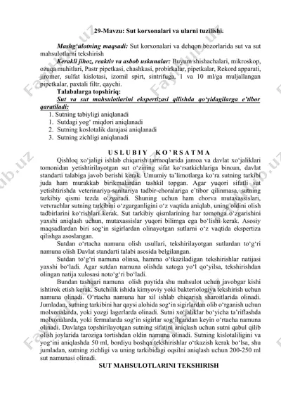 sut korxonalari va ularni tuzilishi. — DOCX