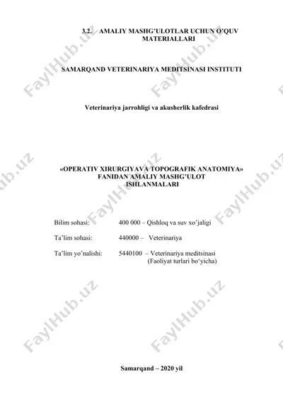amaliy mashg’ulotlar uchun o’quv materiallari — DOCX